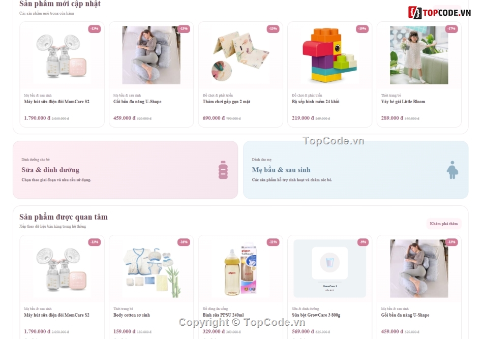 Đồ án,bán website,web mẹ và bé